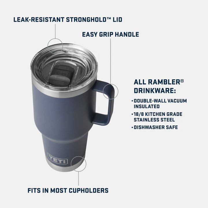 Yeti - Rambler - 30 oz (887ML) Reisbeker - Rescue Red