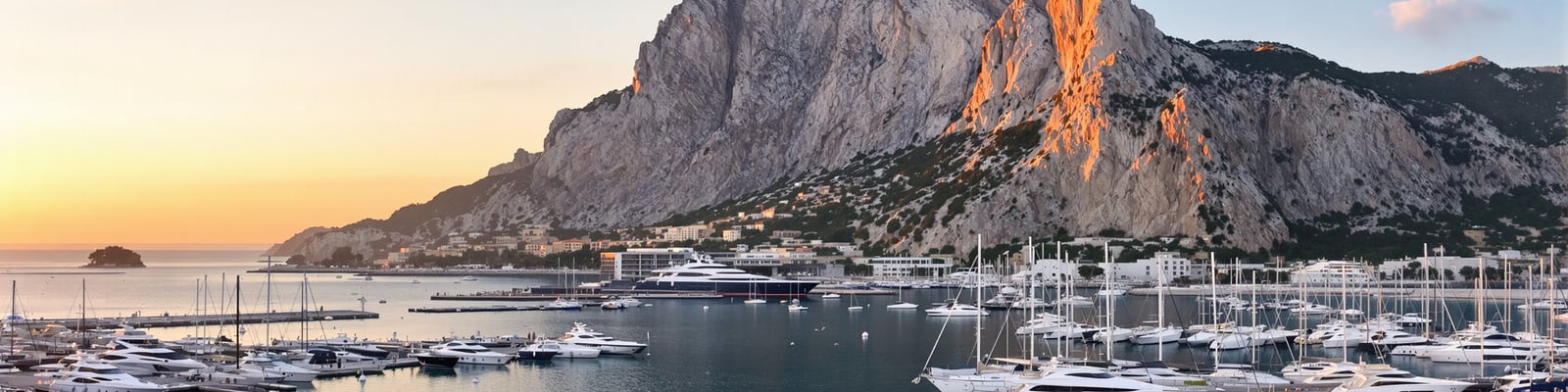 Rock of Gibraltar above the yacht marina, duty-free yacht wine supply by Onshore Cellars