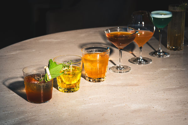 Cocktails on a bar counter
